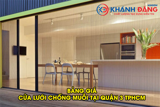 bảng giá cửa lưới chống muỗi tại quận 3 TPHCM