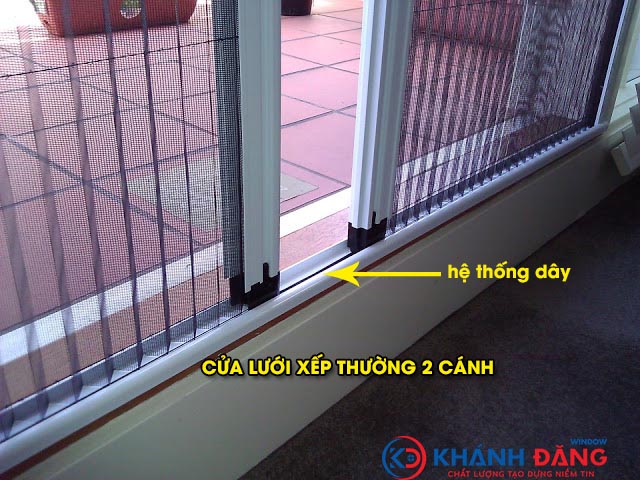 cửa lưới chống muỗi dạng xếp có ray