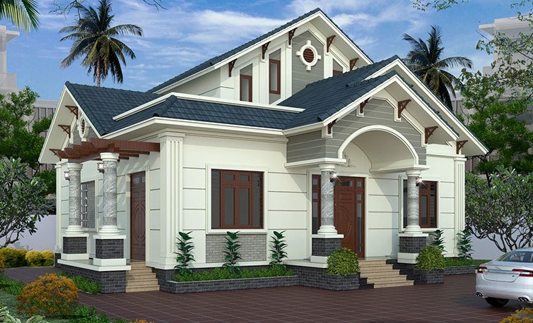Nhà cấp 4 mái thái hiện đại 2 mặt tiền