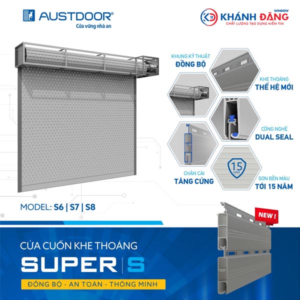 Cửa cuốn nan nhôm khe thoáng Super S