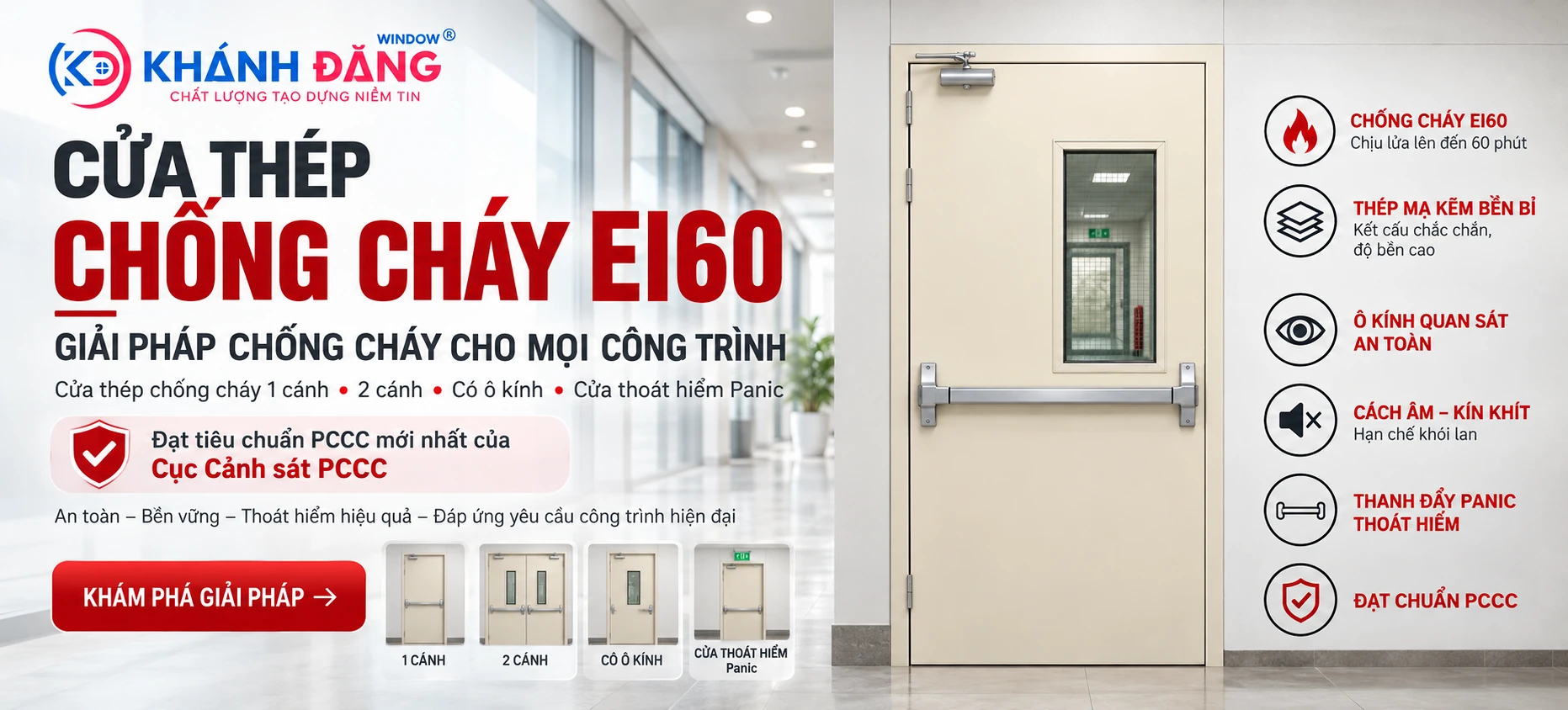 Cửa thép chống cháy EI60 - Giải pháp chống cháy cho mọi công trình
